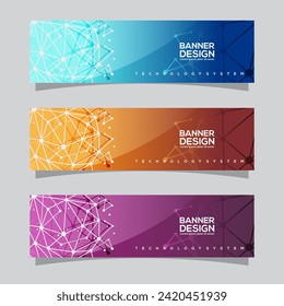 Vector set of landscape banner background design concept. Web background business layout template