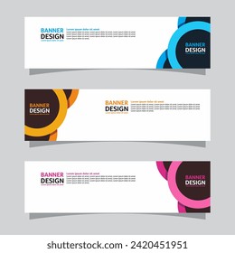 Vector set of landscape banner background design concept. Web background business layout template