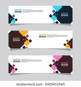 Vector set of landscape banner background design concept. Web background business layout template