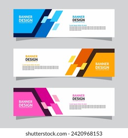 Vector set of landscape banner background design concept. Web background business layout template