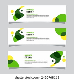 Conjunto vectorial de diseño de fondo de banner paisajístico. plantilla de diseño de negocio de fondo web