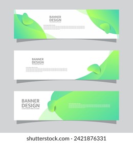 Vector set of landscape banner background design concept. Colorful background business layout template