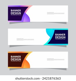 Vector set of landscape banner background design concept. Web background business layout template