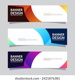 Vector set of landscape banner background design concept. Web background business layout template