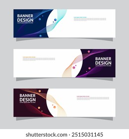Vector set of landscape banner background design concept. Colorful background business layout template