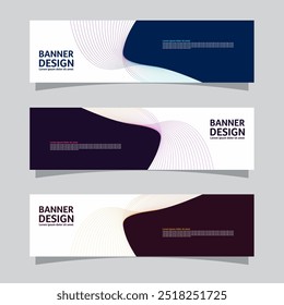 Vector set of landscape banner background design concept. Colorful background business layout template