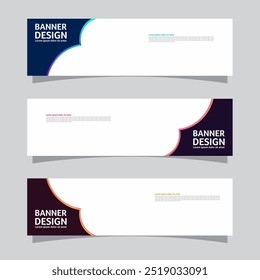 Vector set of landscape banner background design concept. Colorful background business layout template