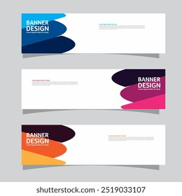 Vector set of landscape banner background design concept. Colorful background business layout template