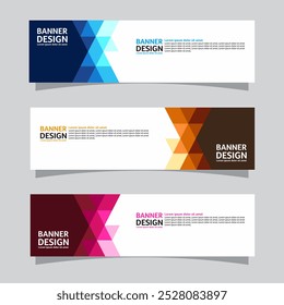 Vector set of landscape banner background design concept. Colorful background business layout template