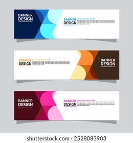 Vector set of landscape banner background design concept. Colorful background business layout template