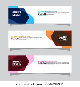 Vector set of landscape banner background design concept. Colorful background business layout template