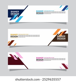Vector set of landscape banner background design concept. Colorful background business layout template