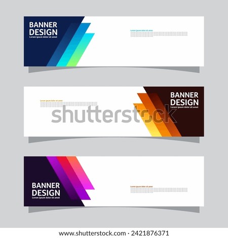 Vector set of landscape banner background design concept. Web background business layout template