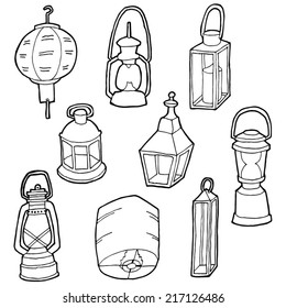 vector set of lantern