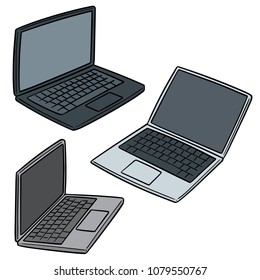 vector set of laptop