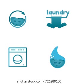 Vector set of laundry. Washing service collection logo.