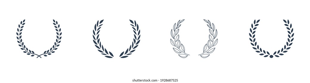 vector set of laurel wreath for awards