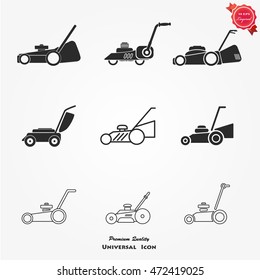 Vector set of lawnmower