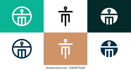 Vector set of lawyer logo collection with creative style Premium Vector