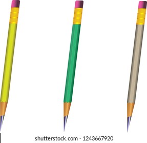 vector set of lead pencils on white background. Vector illustration
