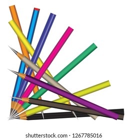 vector set of lead pencils on white background. Vector illustration