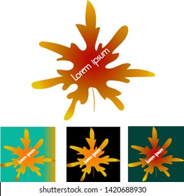 Vector set, leaf logo, different backgrounds