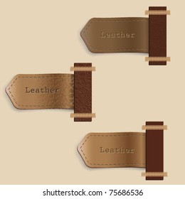 Vector set of leather  labels