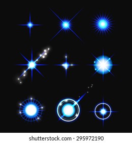 Vector set of lens flares