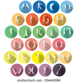 vector set of letter by human
