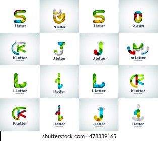 Conjunto vectorial de iconos del logotipo de letras, estilo geométrico abstracto