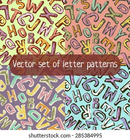 Vector set of letter patterns