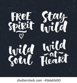 Vector set of lettering phrase. Hand drawn motivation and inspiration quotes. Handwritten modern brush calligraphy for invitation and greeting card, t-shirt, prints and posters