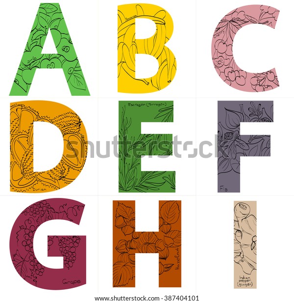 Vector Set Letters B C D Stock Vector (Royalty Free) 387404101 ...