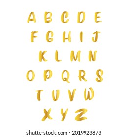 Vector set of letters of the alphabet. Gold emblem with text, letters. Letters isolated on white background.
