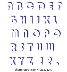 Vector Set of  Letters. Halftone Alphabet