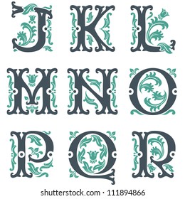 Vector Set Of Letters In The Old Vintage Style. Part 2