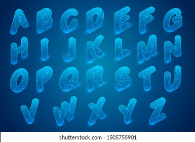 vector set of letters, ready alphabet. 3d style