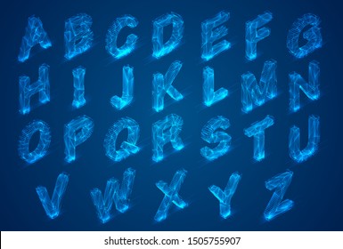 vector set of letters, ready alphabet. 3d style