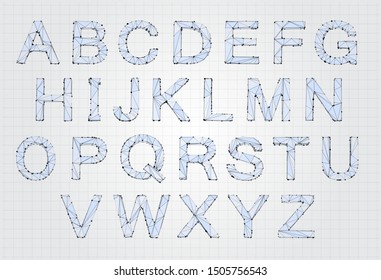 vector set of letters, ready alphabet. 3d style