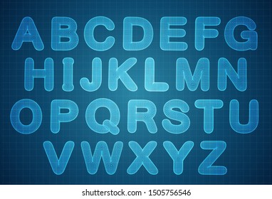 vector set of letters, ready alphabet. 3d style