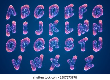 vector set of letters, ready alphabet. 3d style