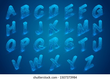 vector set of letters, ready alphabet. 3d style