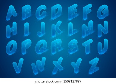 vector set of letters, ready alphabet. 3d style