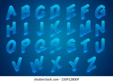 vector set of letters, ready alphabet. 3d style