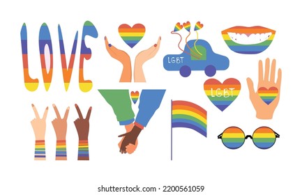 Vector Set Lgbtq Community Symbols Pride Stock Vector (Royalty Free ...