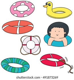 vector set of life ring