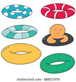 vector set of life ring