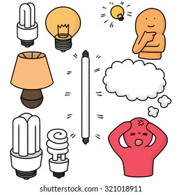 vector set of light bulb