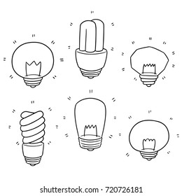 vector set of light bulb