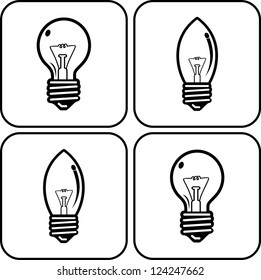 Vector set light bulb illustration